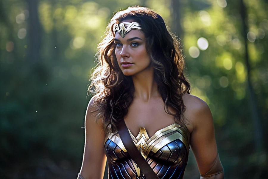 Crusade against skin concerns featured image: a photograph of a model dressed as Wonder Woman in an outdoors setting.