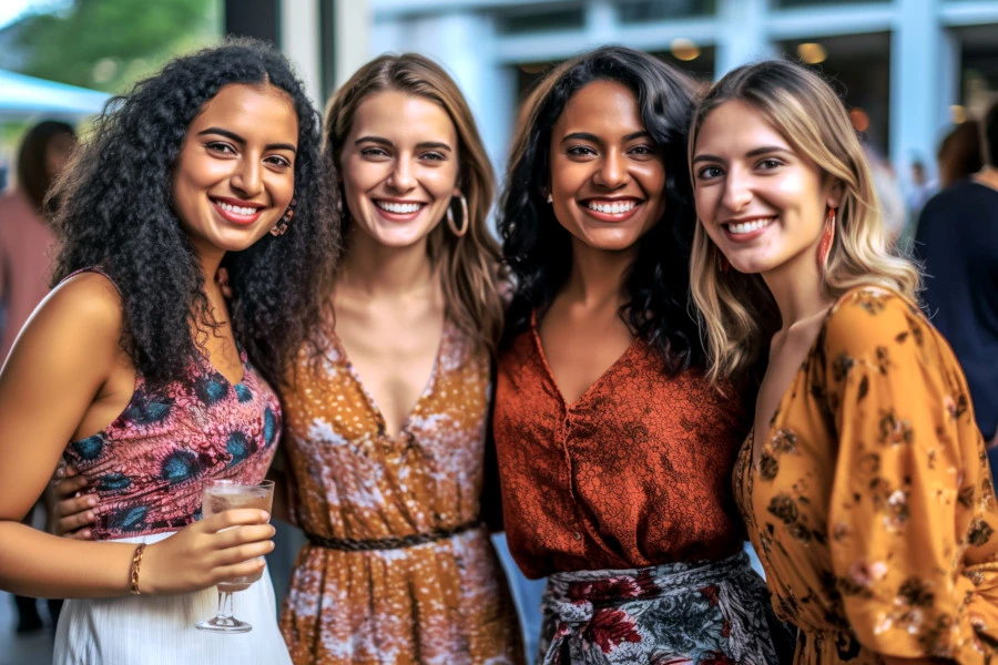 Celebrate Your Combination Skin: A photograph of four women celebrating together.