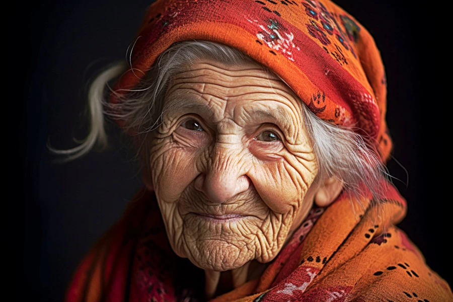 Love Your Mature Skin More Every Day: A portrait photograph of a happy woman with mature skin.
