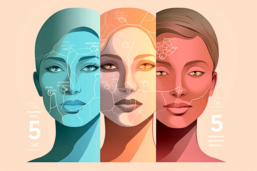 Exploring Different Skin Tones and Undertones Image: An infographic illustration of different skin tones.