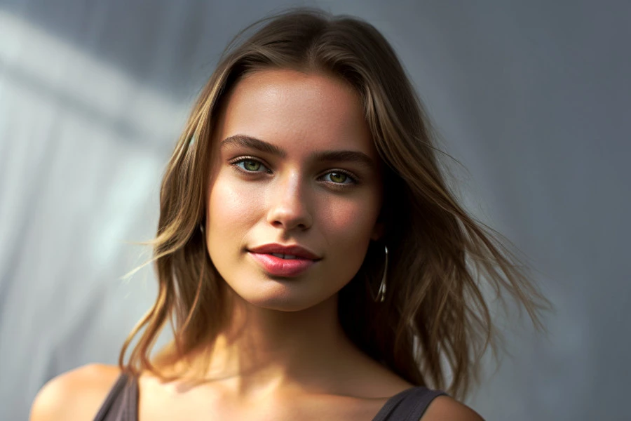 Healthy Radiant Skin Image: A portrait photograph of a woman with glowing skin.