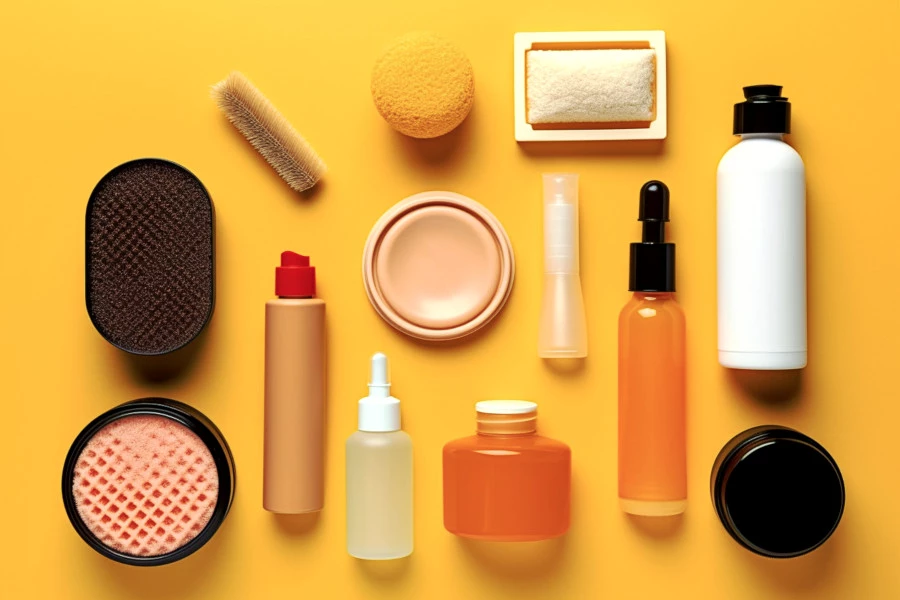 How to Choose Safer Skincare Products Image: A photograph of various skincare products on a yellow background.
