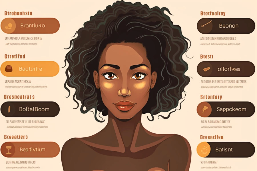 Factors Influencing Skin Color and Tone Image: An infographic  illustration about skin colors.