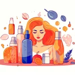 Benefits of Toning Your Face Image: An infographic illustration of a woman with facial toner products.