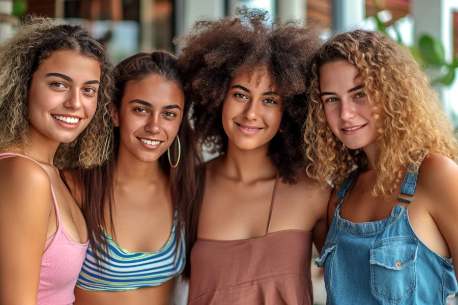 Embrace Toning on Your Journey to Radiant Skin Image: A portrait photograph of 4 women standing together.